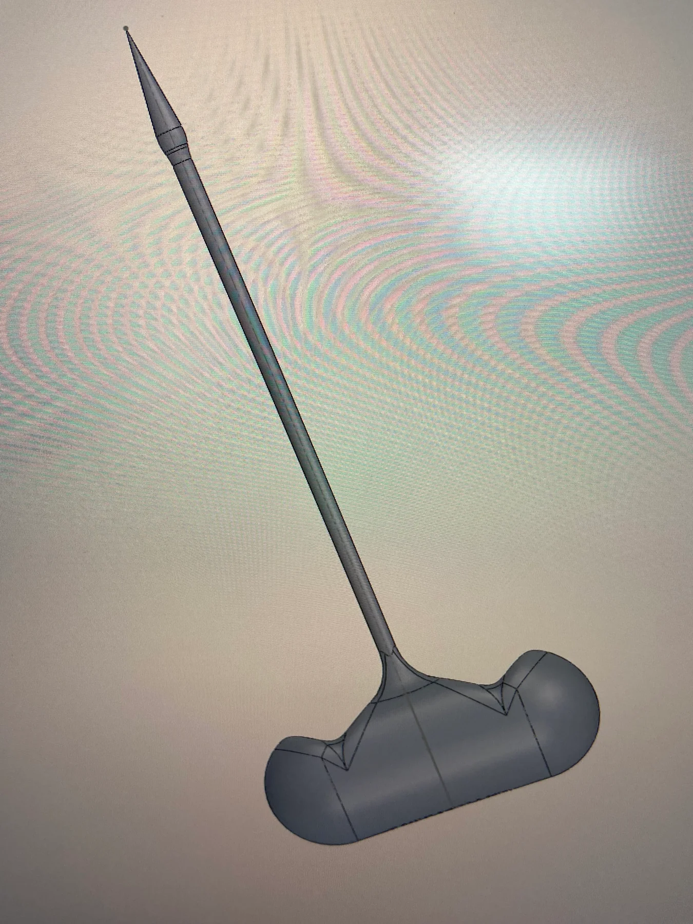 First CAD concept of the tool with a smooth tapered spike