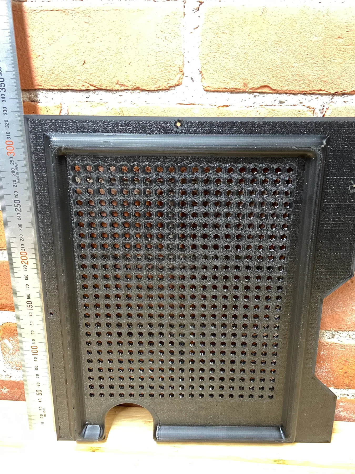 Rear of the HVAC panel showing the recessed tray and mounting features